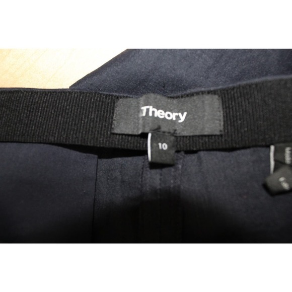 Theory Treeca Eco Crunch Wash Cropped Pants in Navy Size 10 - Picture 5 of 9